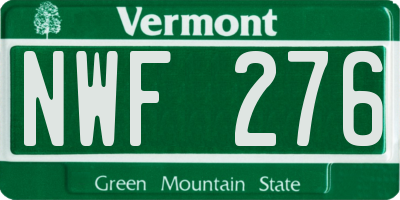 VT license plate NWF276