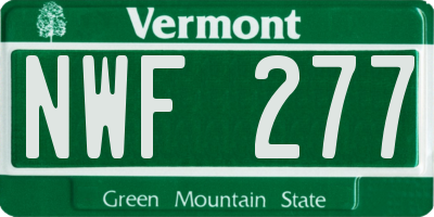 VT license plate NWF277