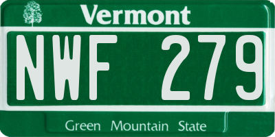 VT license plate NWF279