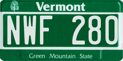 VT license plate NWF280