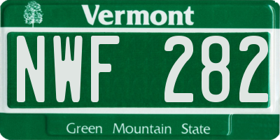VT license plate NWF282