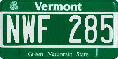 VT license plate NWF285