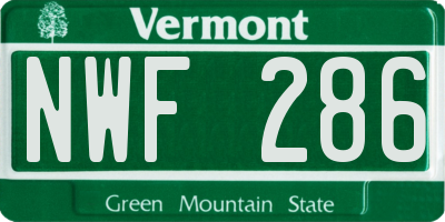 VT license plate NWF286