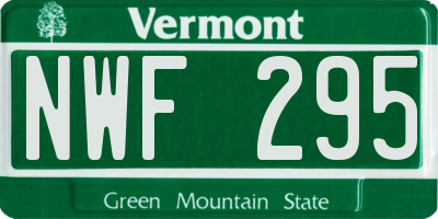 VT license plate NWF295