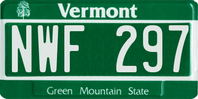 VT license plate NWF297