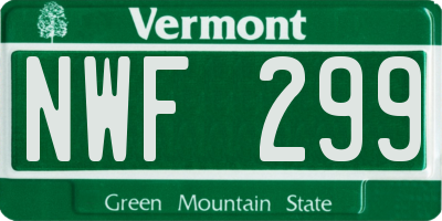 VT license plate NWF299