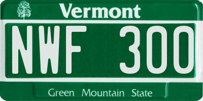 VT license plate NWF300