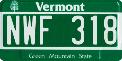 VT license plate NWF318