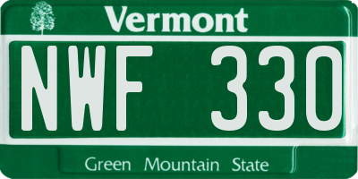 VT license plate NWF330