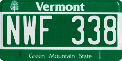 VT license plate NWF338