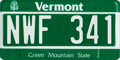 VT license plate NWF341