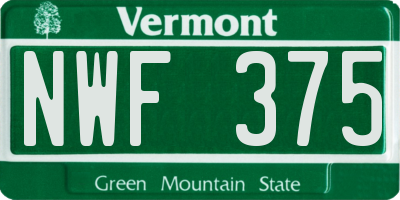 VT license plate NWF375