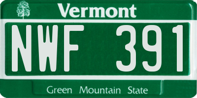 VT license plate NWF391