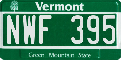 VT license plate NWF395