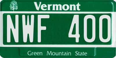 VT license plate NWF400