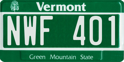 VT license plate NWF401