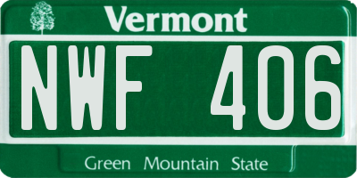 VT license plate NWF406