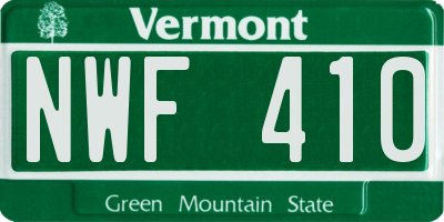 VT license plate NWF410