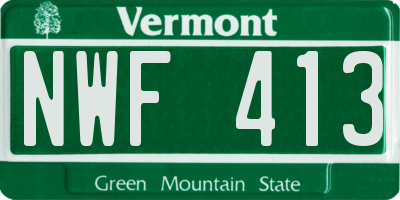 VT license plate NWF413