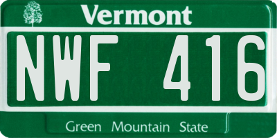 VT license plate NWF416