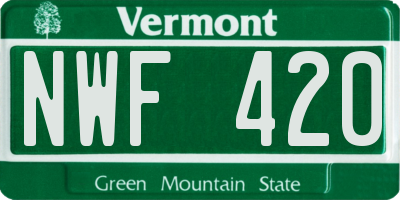 VT license plate NWF420