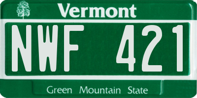 VT license plate NWF421