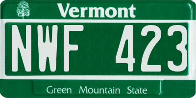 VT license plate NWF423