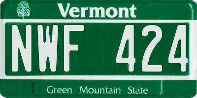 VT license plate NWF424