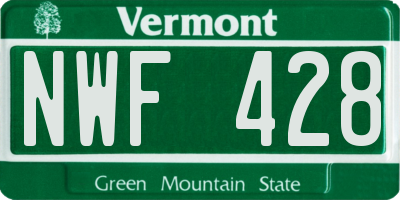 VT license plate NWF428