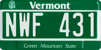VT license plate NWF431