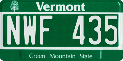 VT license plate NWF435