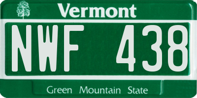 VT license plate NWF438