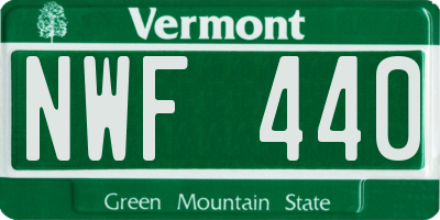 VT license plate NWF440