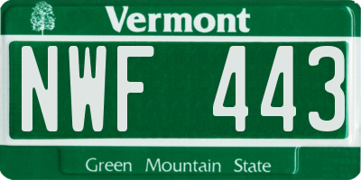 VT license plate NWF443