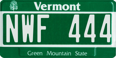 VT license plate NWF444