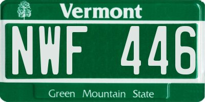 VT license plate NWF446