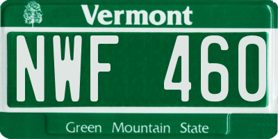 VT license plate NWF460