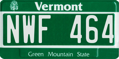 VT license plate NWF464
