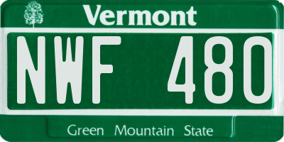 VT license plate NWF480