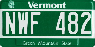 VT license plate NWF482