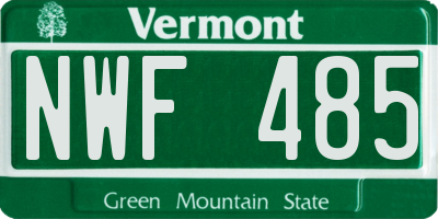 VT license plate NWF485