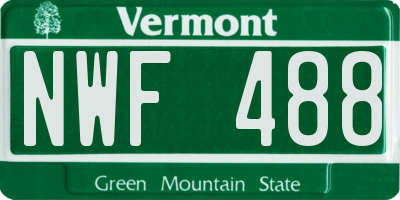 VT license plate NWF488