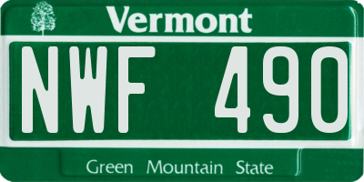 VT license plate NWF490