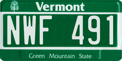 VT license plate NWF491