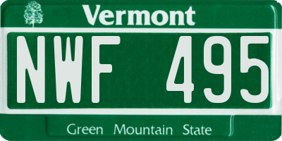VT license plate NWF495