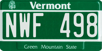 VT license plate NWF498
