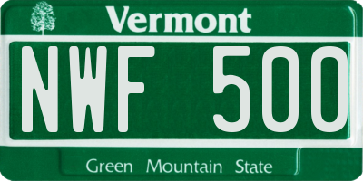 VT license plate NWF500