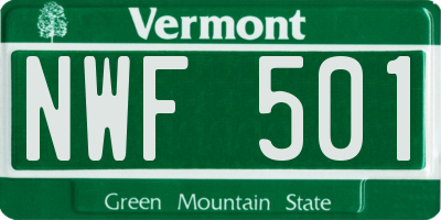 VT license plate NWF501