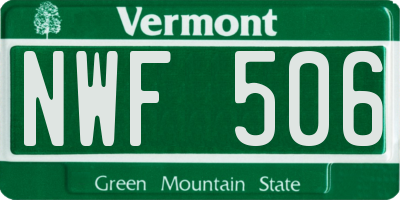 VT license plate NWF506