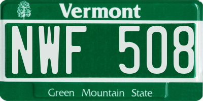 VT license plate NWF508